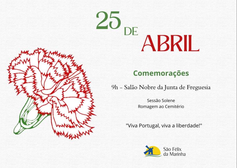 Comemora&ccedil;&otilde;es 25 de abril 2026